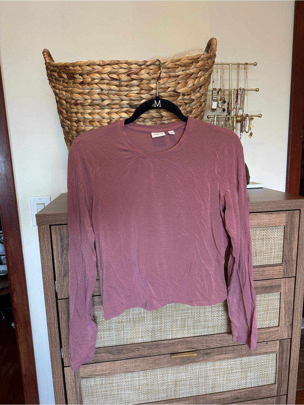 Babaton Long-Sleeve Crewneck Top - Dusty Rose